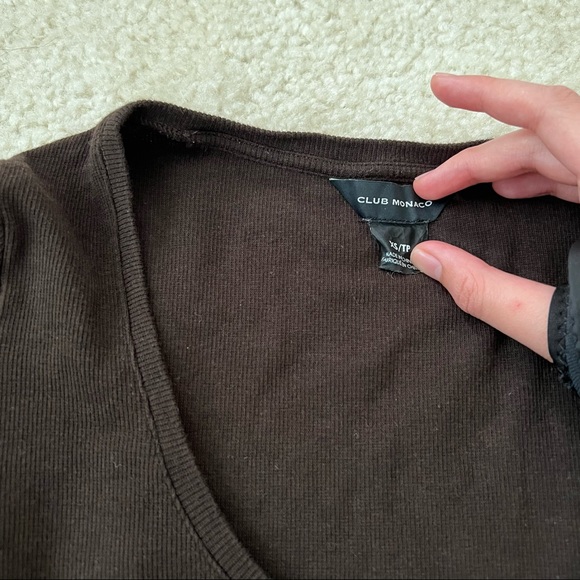 Club Monaco Brown Long Sleeve Scoop Neck XS - Picture 3 of 4